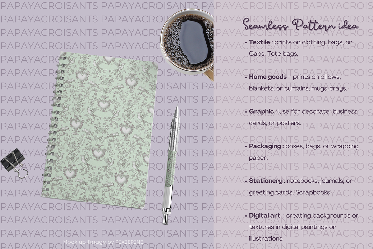 Love bird  Seamless Pattern, a Pattern Graphic by STUDIO CHOTI (Photo 8 of 9)