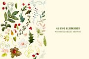 Christmas Botanical Watercolor, an Illustration by KlymchukArtworks (Thumbnail 7 of 8)