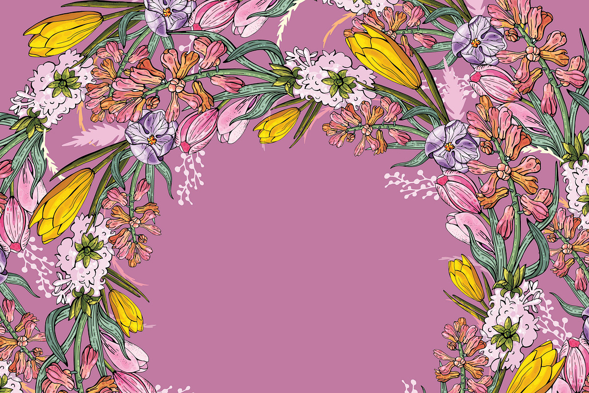 Set of floral elements and wreaths, an Illustration by fiolika (Photo 6 of 13)