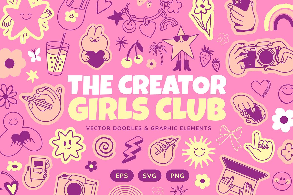 Creator Girls Club, vector doodles, an Object Graphic by venimo (Photo 1 of 11)