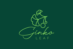 ginkgo leaf leaves plant simple logo, a Branding & Logo Template by devastd