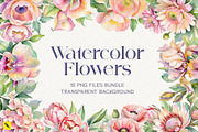 Watercolor Flowers vol.1 - 10 PNGs, a Graphic by DesignWP (Thumbnail 1 of 5)