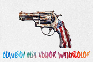 Cowboy USA Vector Watercolor