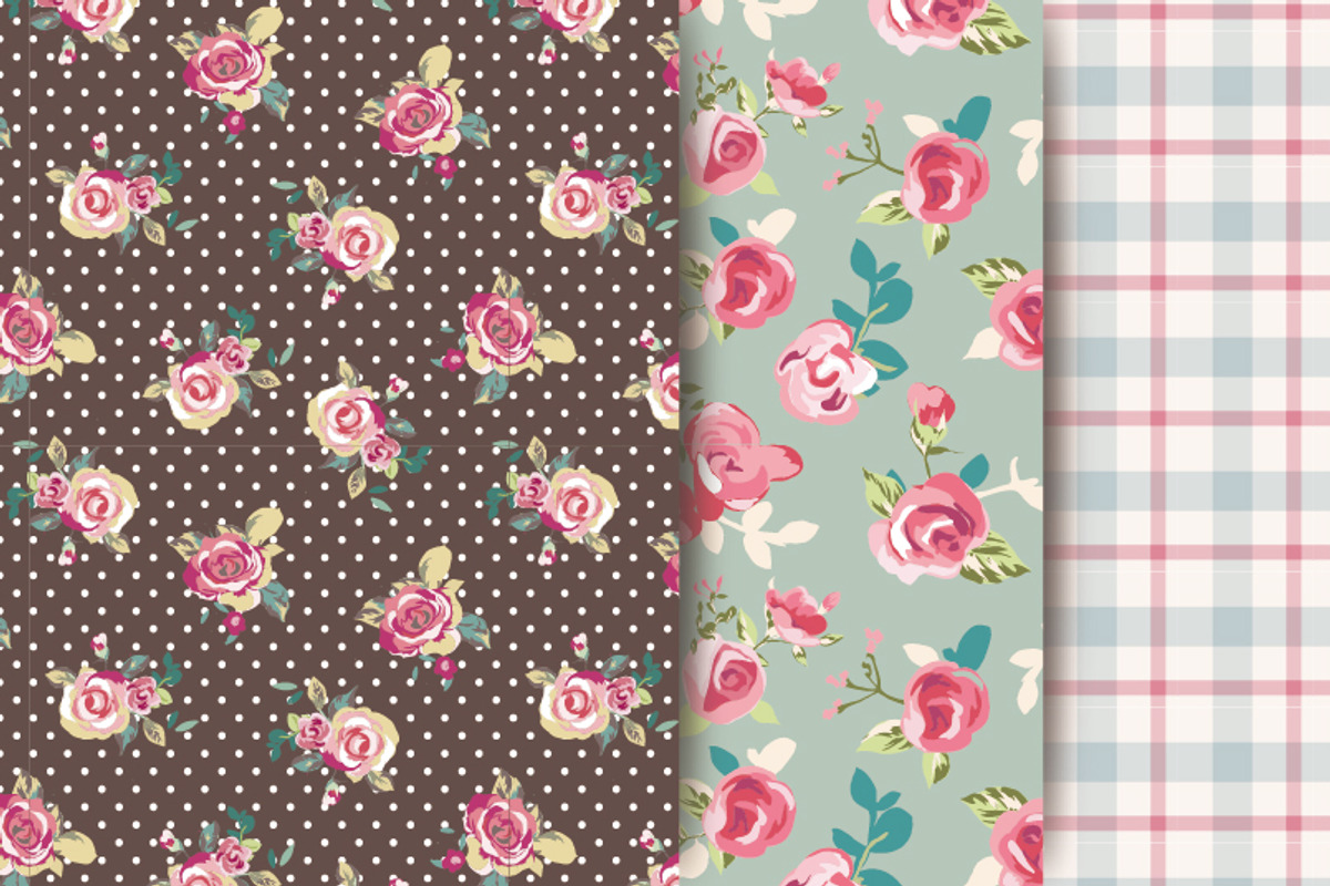 Seamless vintage patterns Vol.2 preview 4
