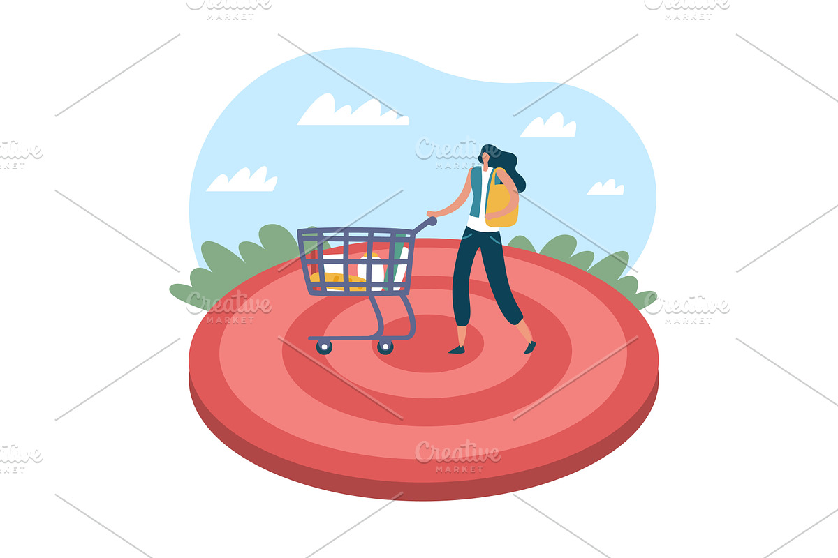 Targeted sales. Accuracy of customer, a Person Illustration by YummyBuum