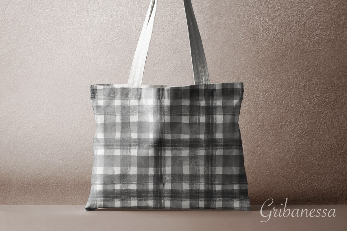 Watercolor Plaid Pattern Set, a Pattern Graphic by Gribanessa (Photo 3 of 4)