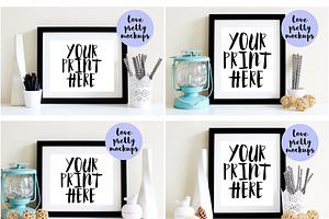 8X10 MOCKUP BUNDLE. 4 DISPLAY FRAMES