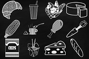 Chalk Savory Food Doodles Clip Art, a Food Illustration by FrankiesDaughtersDesign (Thumbnail 5 of 6)