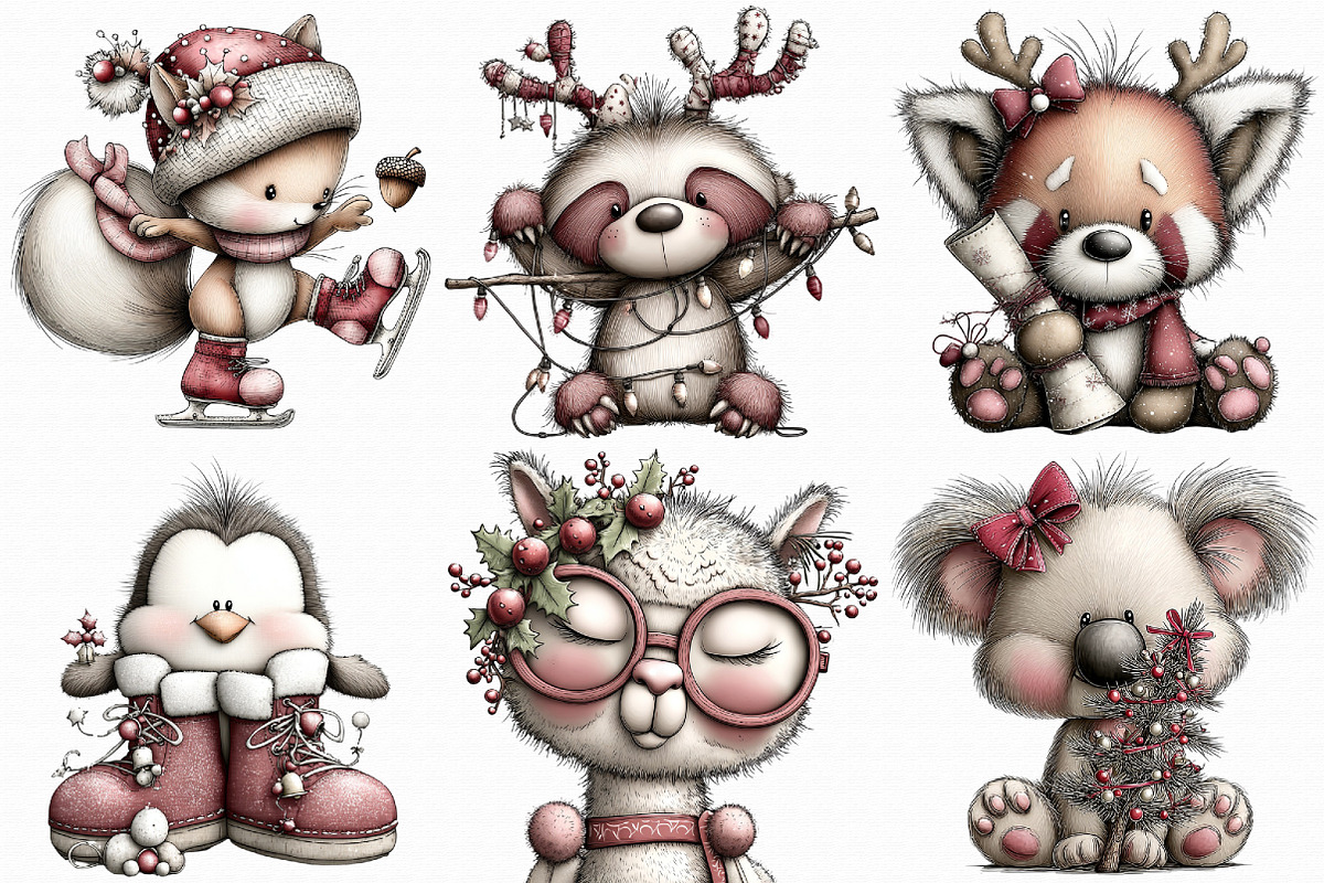 Whimsical Christmas Animal 21 PNG, an Animal Illustration by Libby Wishes (Photo 7 of 7)