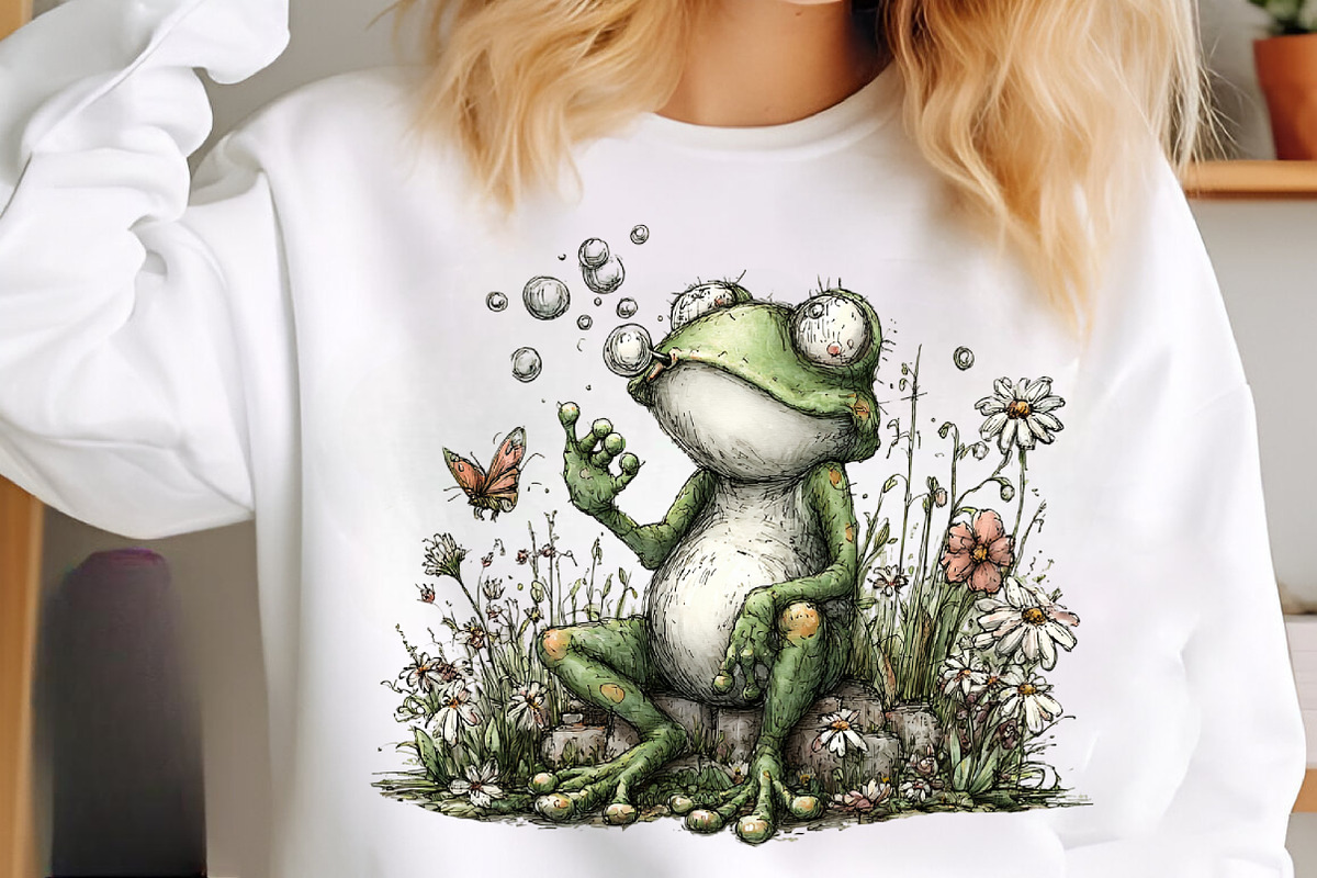 Whimsical Watercolor Frog Clipart, an Illustration by SinaCreation (Photo 7 of 9)