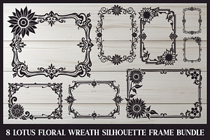 8 Lotus Floral Frame Bundle, an Illustration by Designs_River