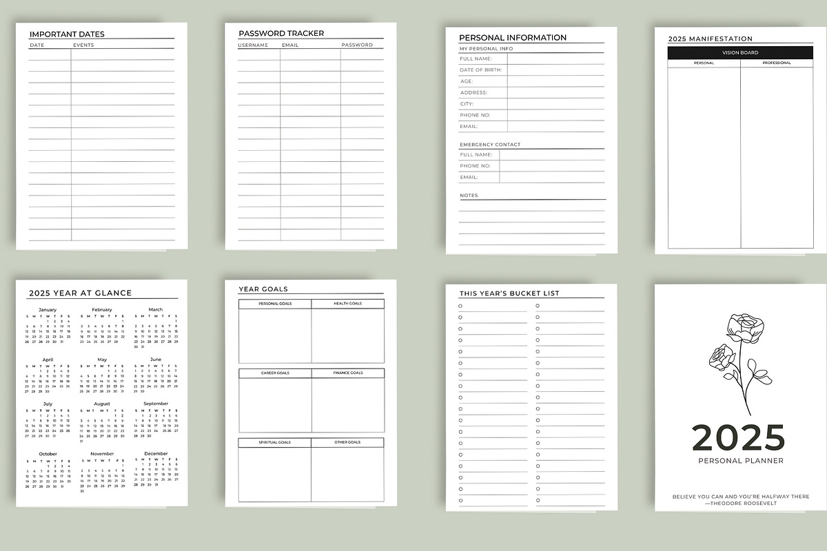 personal planner template canva, a Templates & Theme by Elegant_Studio44 (Photo 5 of 10)