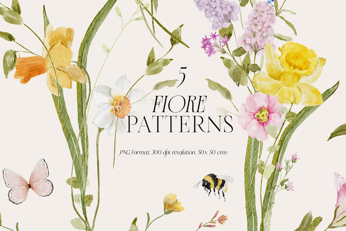 FIORE Bright watercolor flowers, a Decorative Illustration by Grace Noboa Illustrations (Photo 9 of 17)
