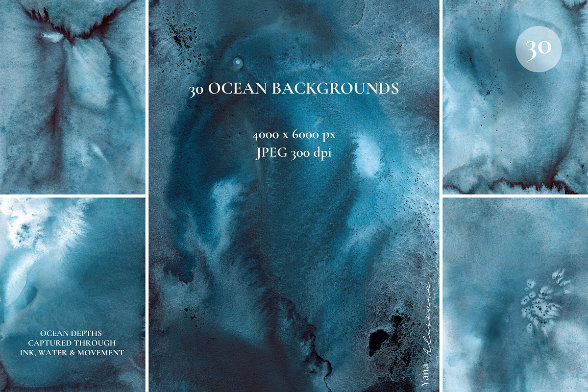 OCEAN Organic Textured Backgrounds, a Background Graphic by Alisovna (Photo 6 of 15)