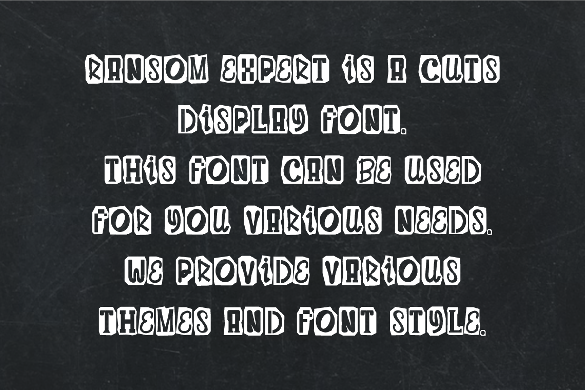 Ransom Expert - Letter Cut Font, a Sans Serif Font by Iqsiart Studio (Photo 5 of 6)
