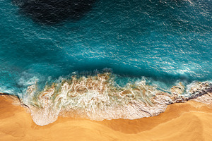 Peaceful bright beach, seaside
