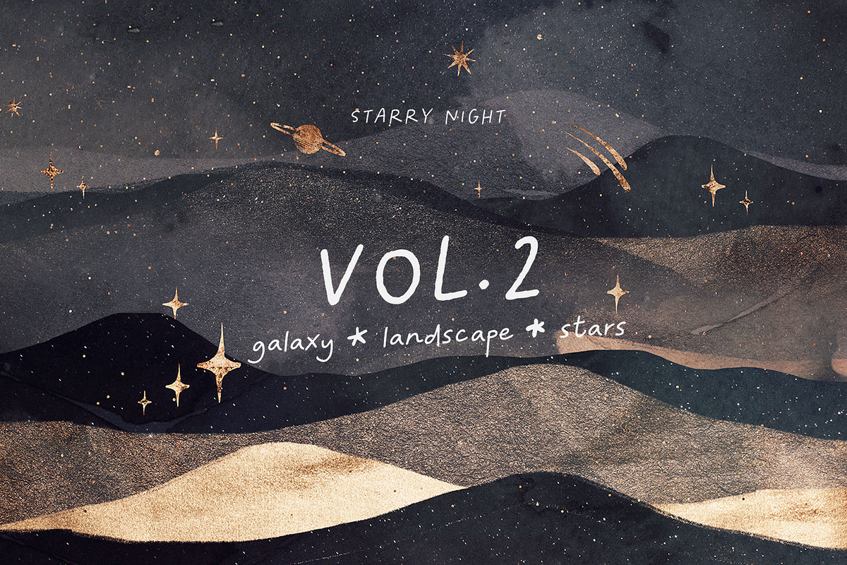 Abstract Landscape & Starry Night, a Texture Graphic by by creative paper (Photo 1 of 16)