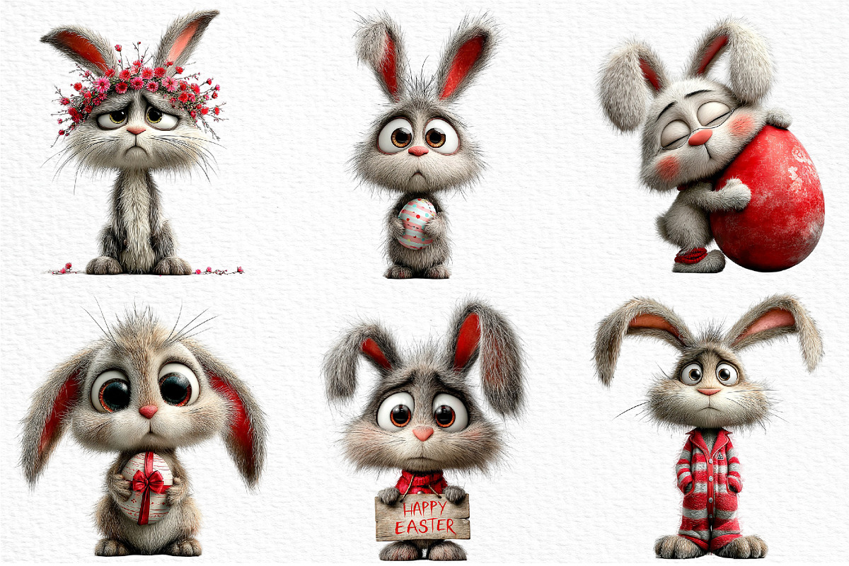 Quirky Easter Bunny Clipart Png, an Illustration by Craft Nest (Photo 5 of 11)