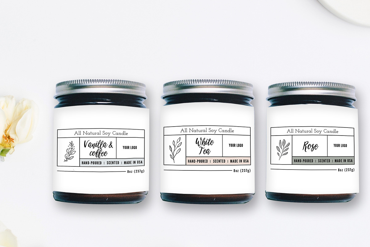 Candle Label Templates, a Stationery Template by Marham Labeling Co (Photo 1 of 5)
