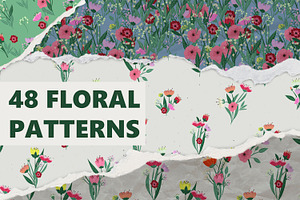 48 vector floral patterns