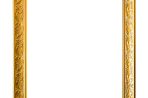 Gold ancient vintage frame isolated on white background, an Arts & Entertainment Photo by Ministocker