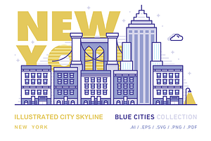 New York x Illustrated City Skyline