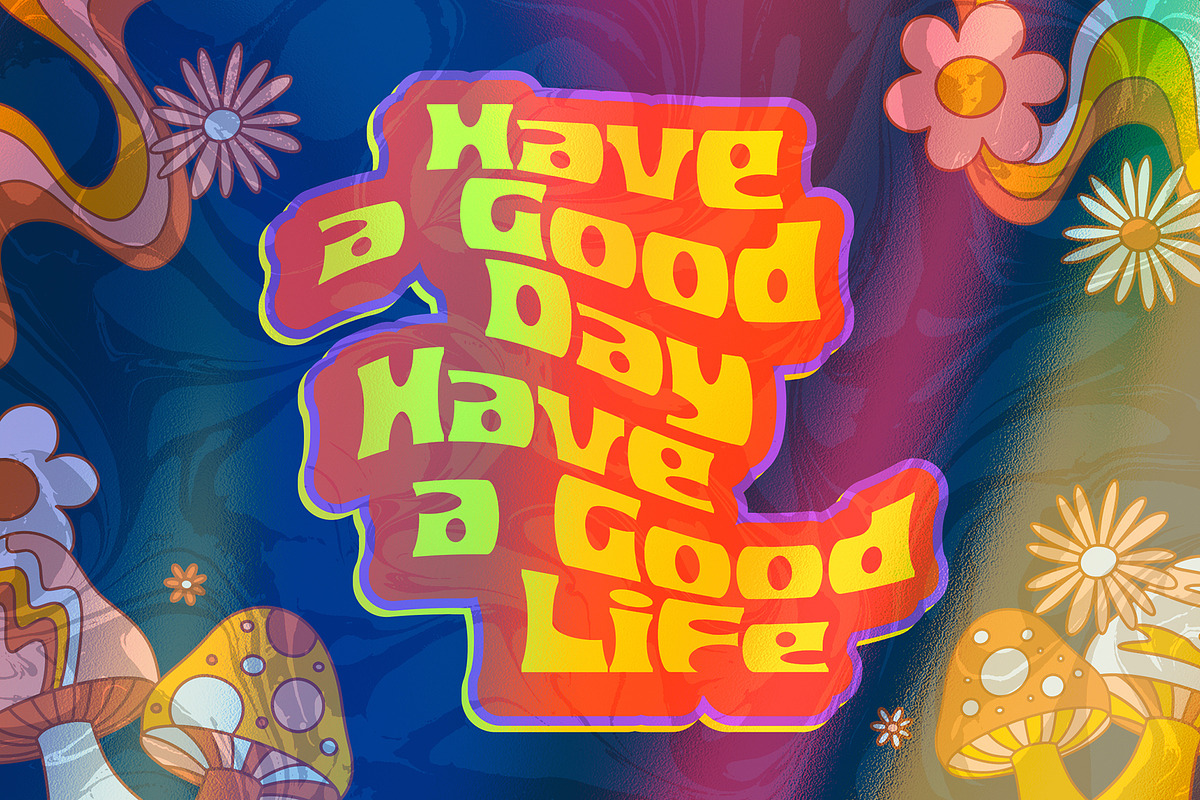 Trippy Trip - Psychedelic Font, a Font by Snape Design Studio (Photo 4 of 5)