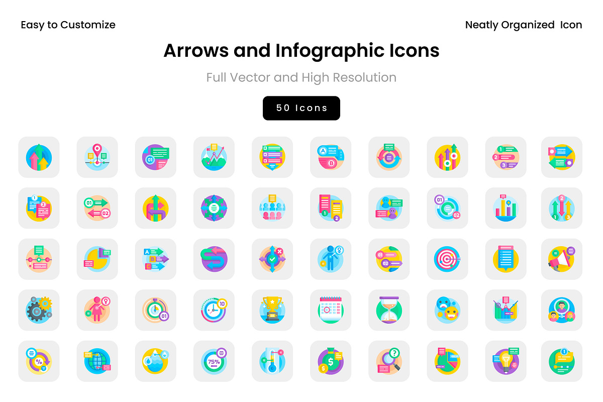 Arrows and Infographic Icons, a Solid Icon by Wencory (Photo 2 of 2)