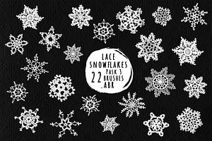 Lace Snowflakes Brushes. Pack 1