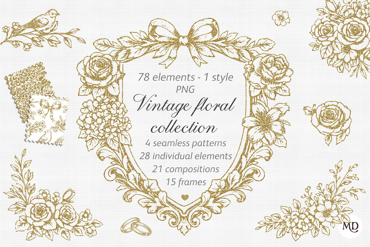 Golden Baroque Wedding collection, a Decorative Illustration by marie dricot (Photo 1 of 9)