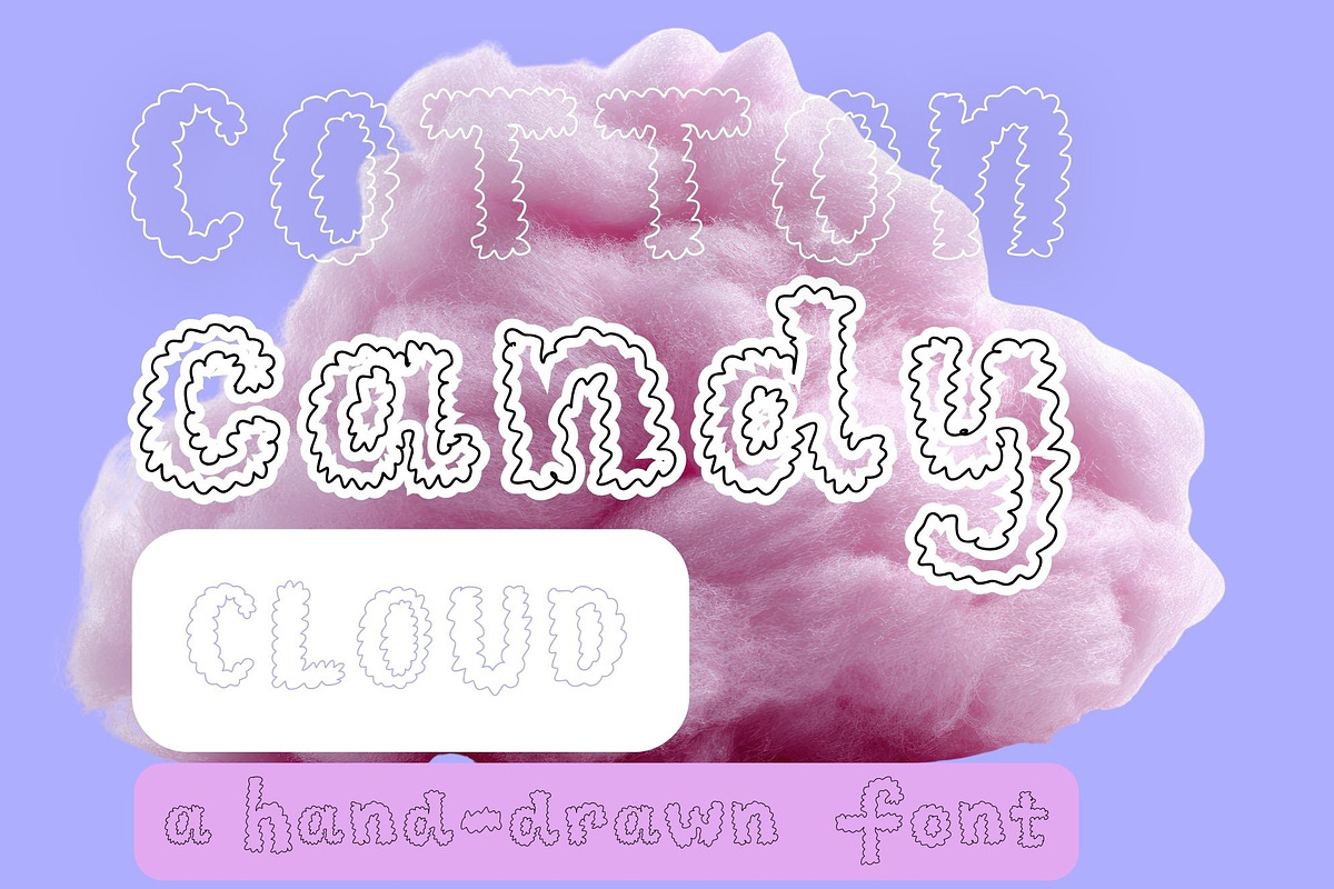 Cotton Candy Cloud Font, a Handwritten Font by Eryn Rose Design (Photo 1 of 10)