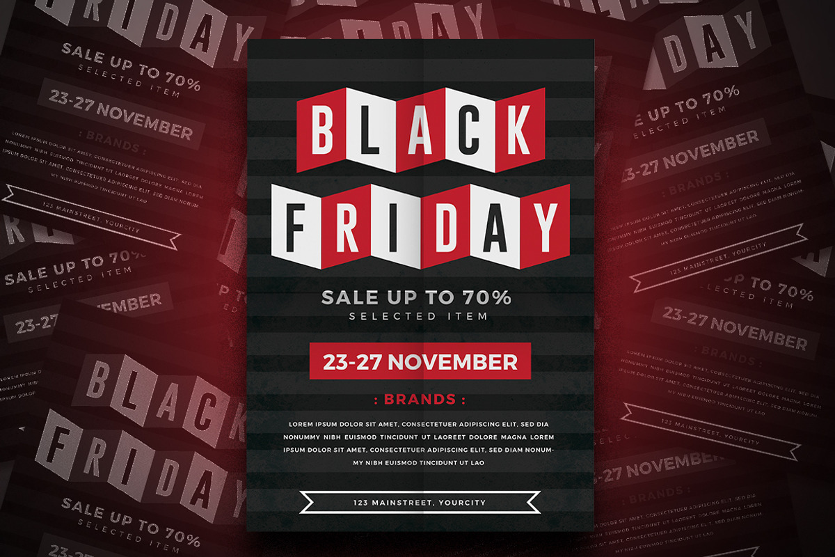 Black Friday Retro, a Flyer Template by Tokosatsu (Photo 3 of 4)