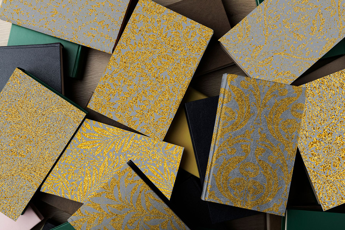 Gold Glitter William Morris Patterns, a Pattern Graphic by ARTOZEN DIGITAL (Photo 7 of 20)