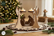 3D Nativity Angel Candle Stand SVG, a Decorative Illustration by svgocean (Thumbnail 2 of 5)