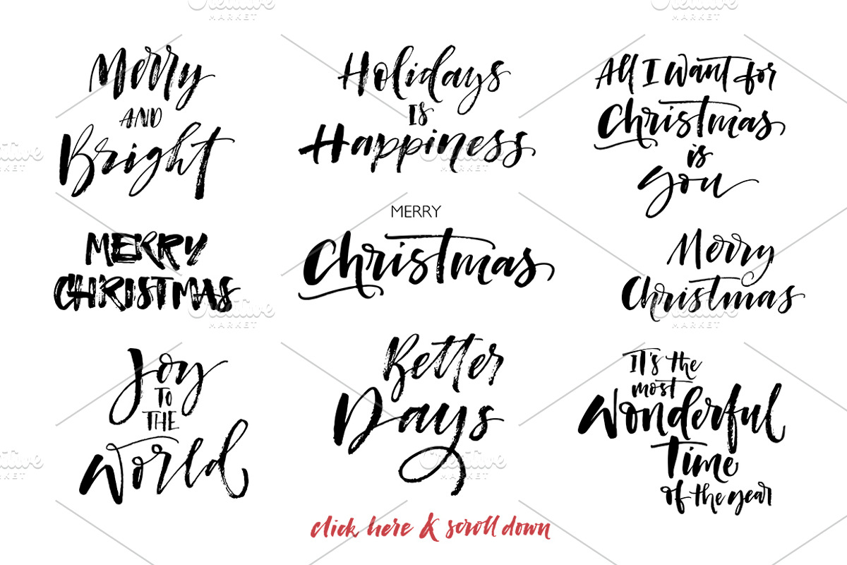 Big bundle of Christmas phrases., an Illustration by Asya Mix (Photo 3 of 8)