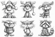 Whimsical Grumpy Christmas Clipart, an Illustration by Libby Wishes (Thumbnail 4 of 7)