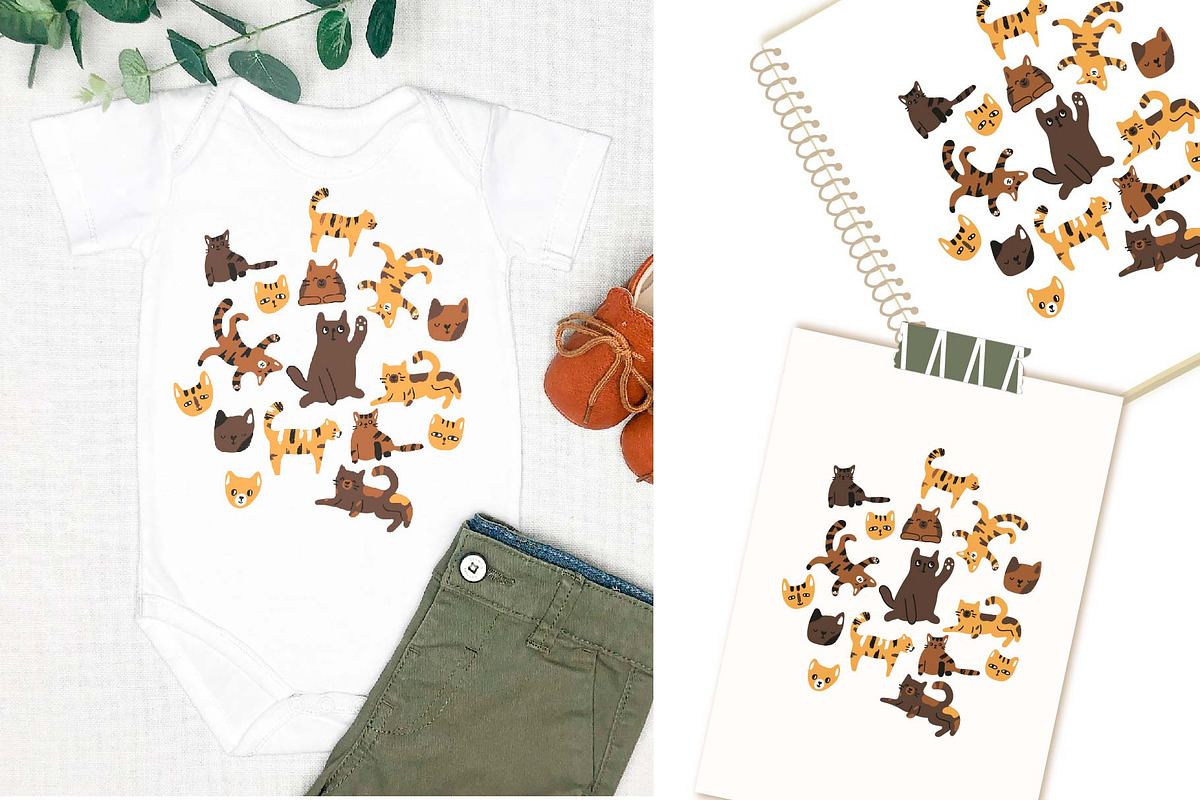 Cute Cats and Dogs patterns, an Animal Illustration by essskina (Photo 5 of 9)
