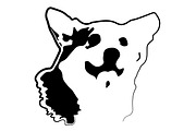 Cute Corgi Dog - black vector svg, an Animal Illustration by Watercolor_Vector Graphic (Thumbnail 5 of 7)