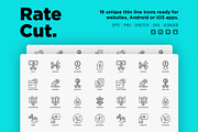 Rate Cut | 16 Thin Line Icons Set, an Outline Icon by Alex Blogoodf (Thumbnail 2 of 15)