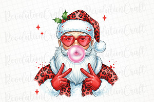 Christmas Santa Blowing Bubble Png, an Illustration by OK Design