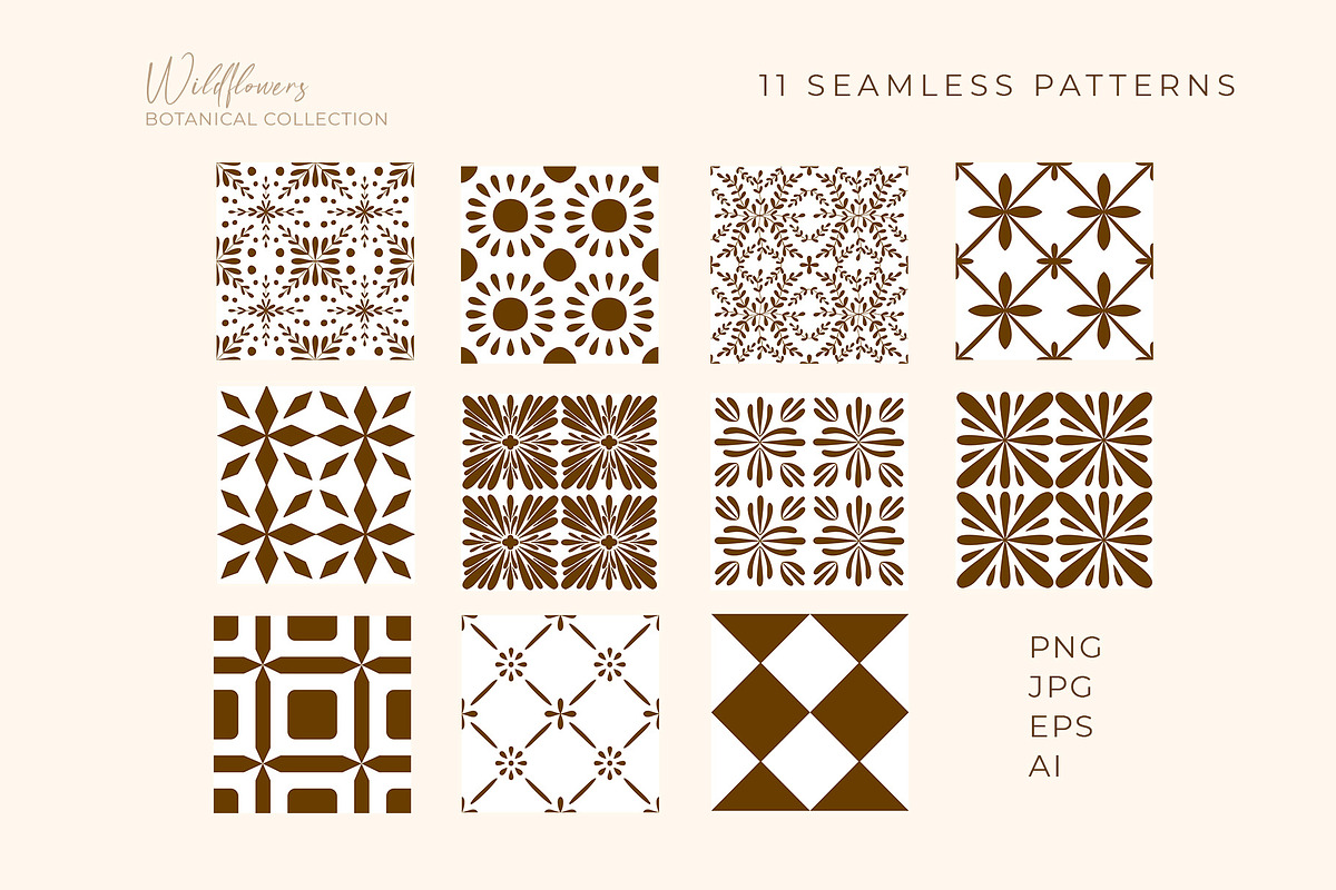 Wildflowers & Vintage patterns, a Pattern Graphic by Yamurchik (Photo 10 of 12)