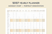2027 Wall Planner Monday Start P, a Stationery Template by Olga Begak Art & Design (Thumbnail 2 of 4)