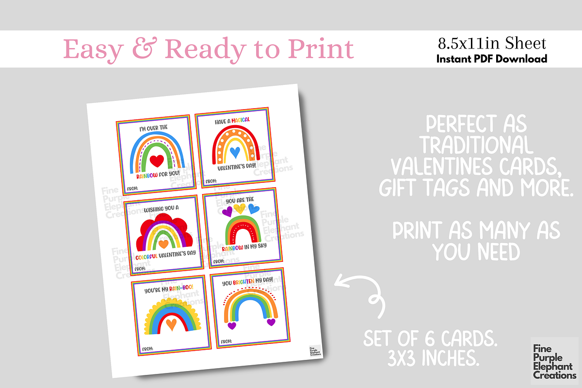 Kid Bright Boho Rainbow Valentine, a Seasonal Illustration by Fine Purple Elephant (Photo 2 of 2)