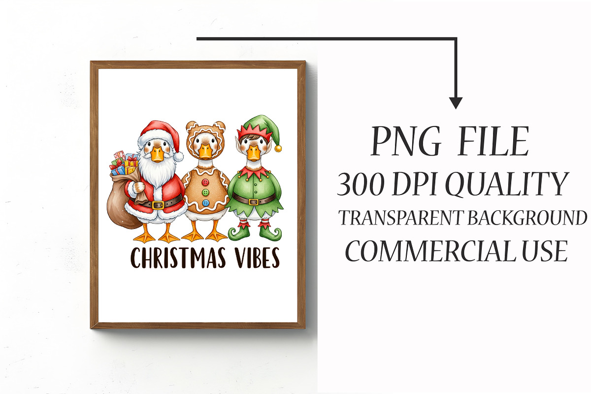 Christmas Vibes, Christmas Goose Png, an Illustration by Libby Wishes (Photo 4 of 6)