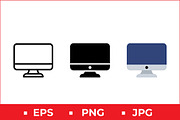 Computer Monitor Vector Art, a Solid Icon by Artonix (Thumbnail 1 of 2)