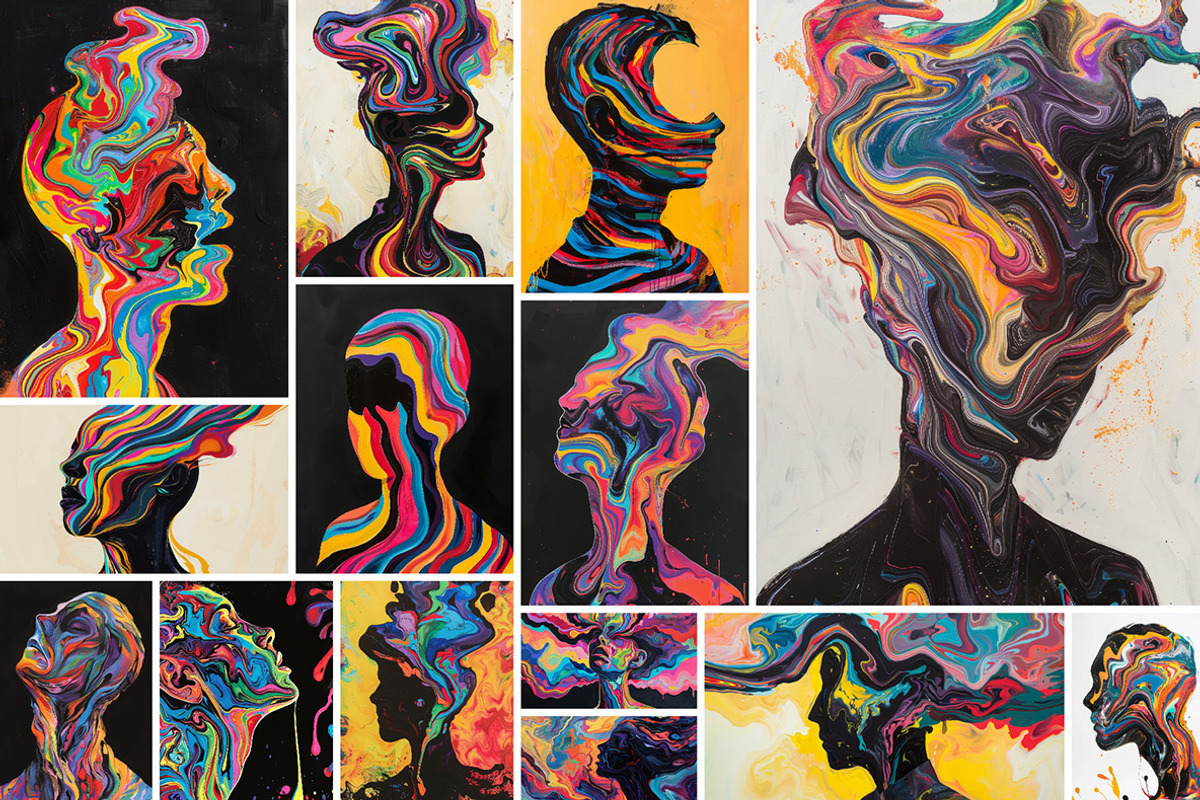 74 Paint splash faces, a Person Illustration by Handmadefont (Photo 8 of 12)