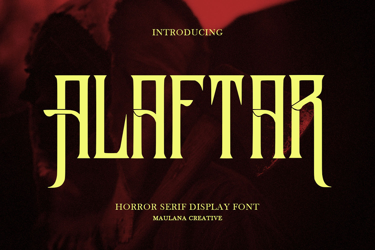 Alaftar Display Font, a Blackletter Font by Maulana Creative (Photo 1 of 7)