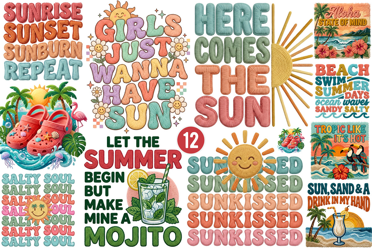 Summer PNG, Faux Yarn Crochet Beach, an Illustration by SinaCreation (Photo 1 of 8)
