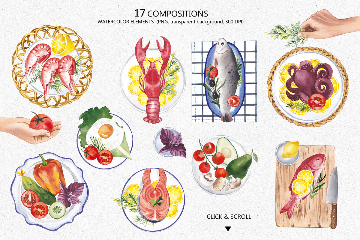 HEALTHY FOOD, a Decorative Illustration by Elena_Sedova (Photo 3 of 13)