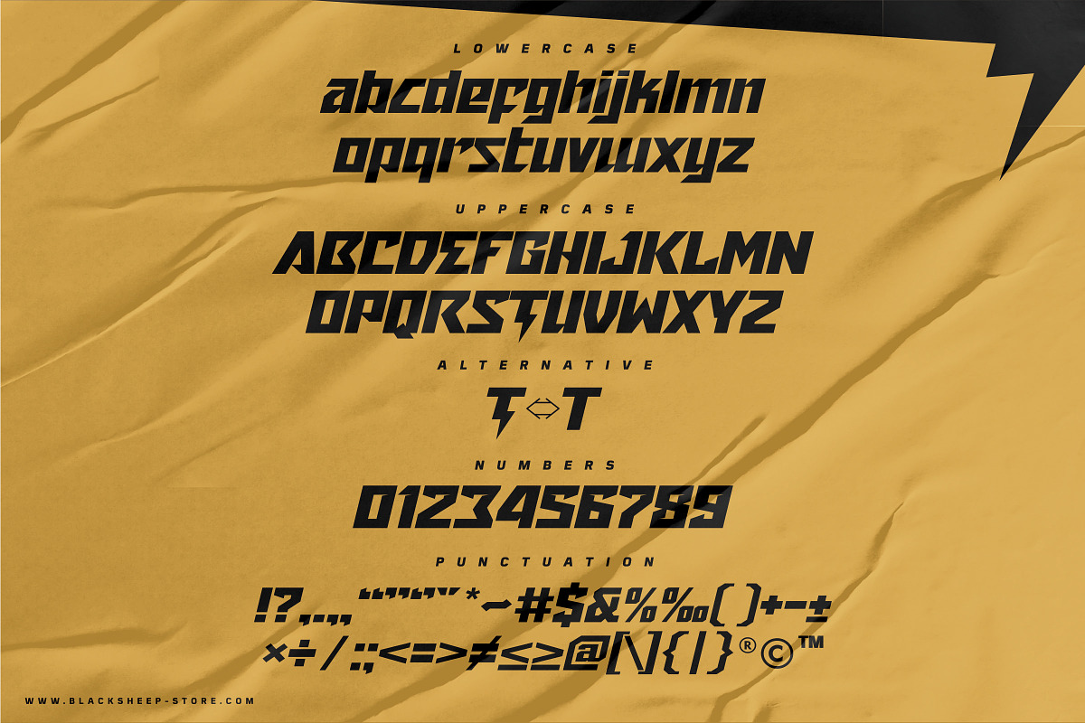 THUNDER ONE, a Font by Blacksheep studio (Photo 3 of 3)